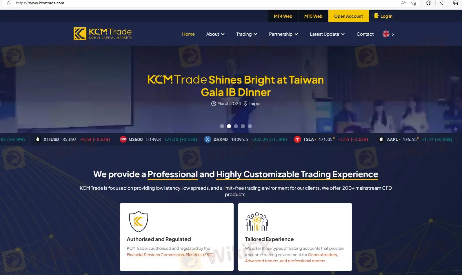 KCM Trade的主頁