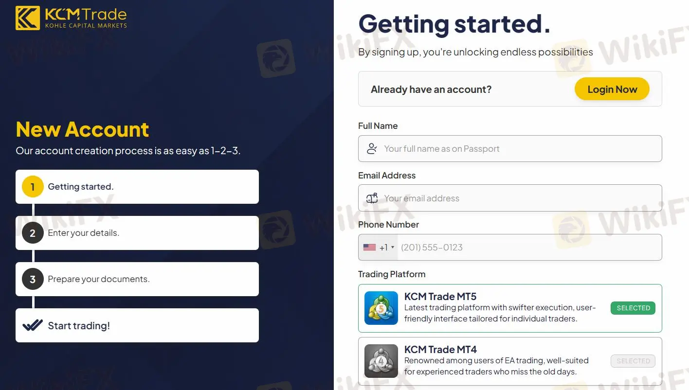 fill in required info