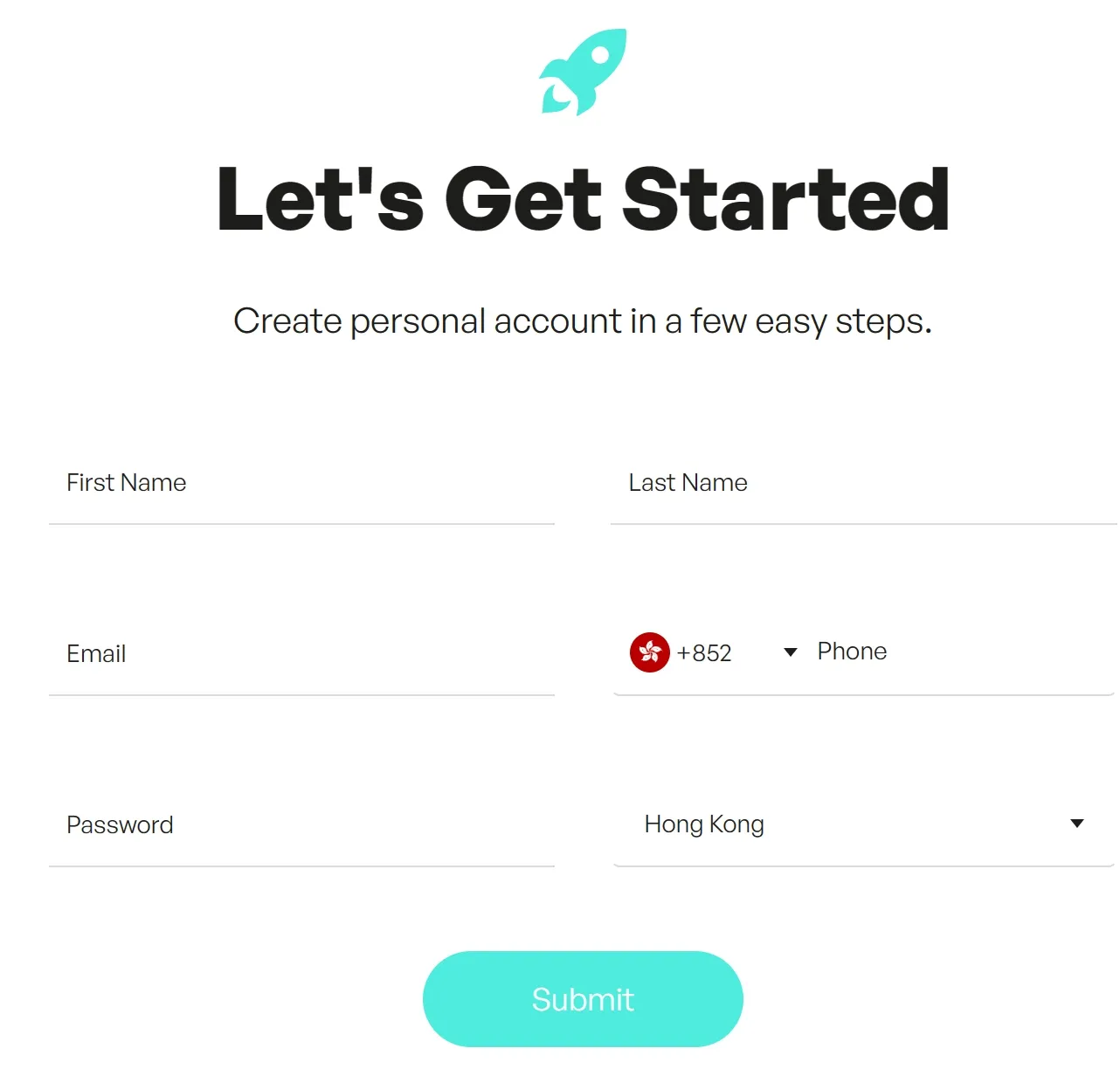 Fill in Your Personal Information Fill in Your Personal Information