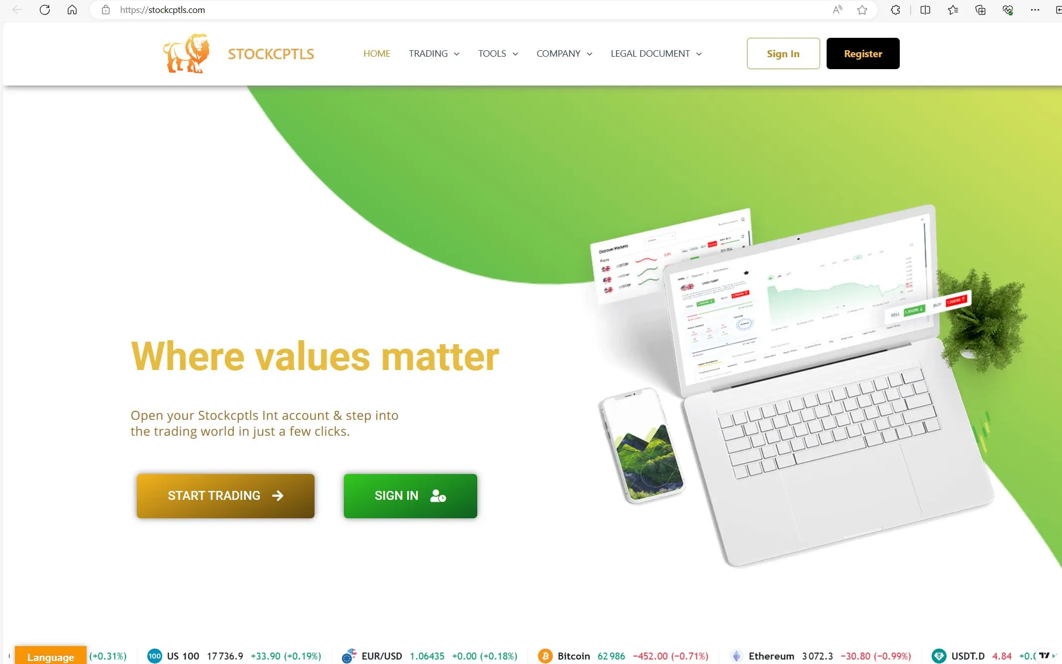 Stockscptls homepage Stockscptls homepage