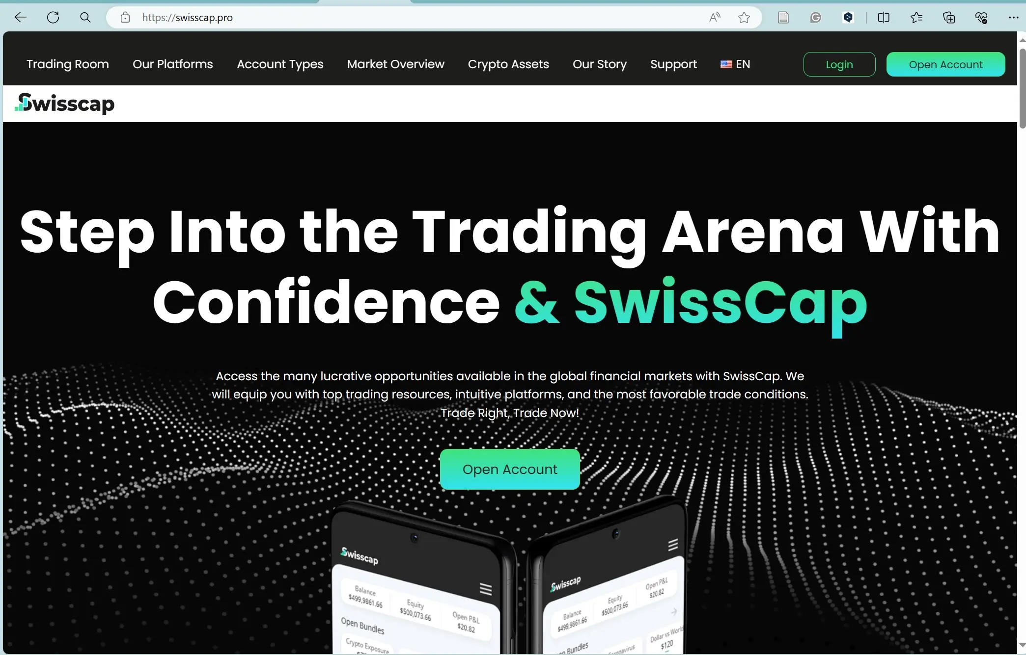SwissCap's homepage SwissCap's homepage