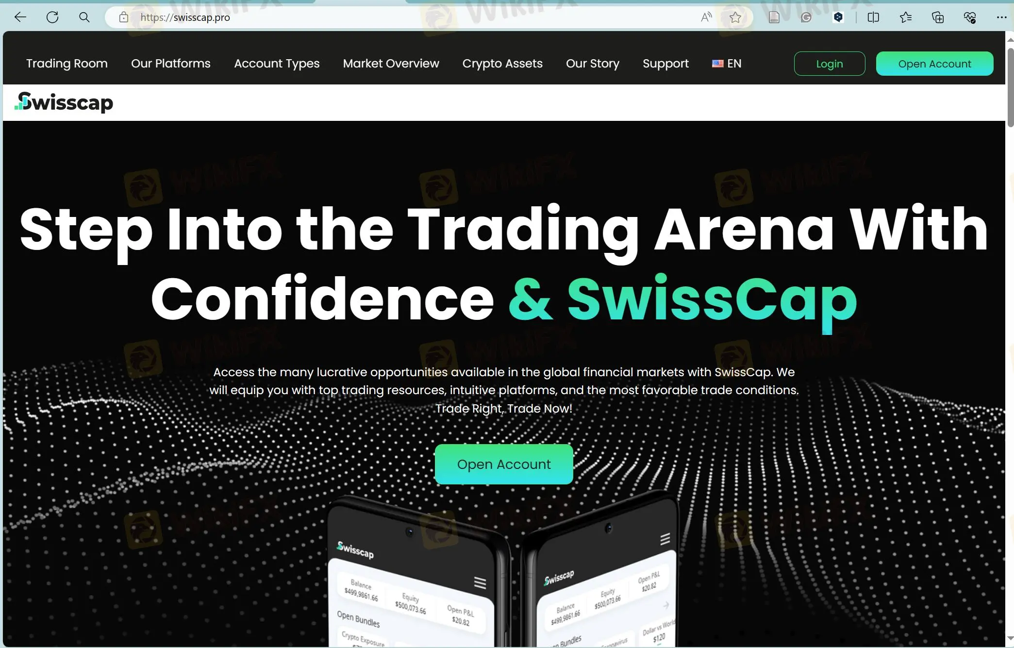 SwissCap's homepage
