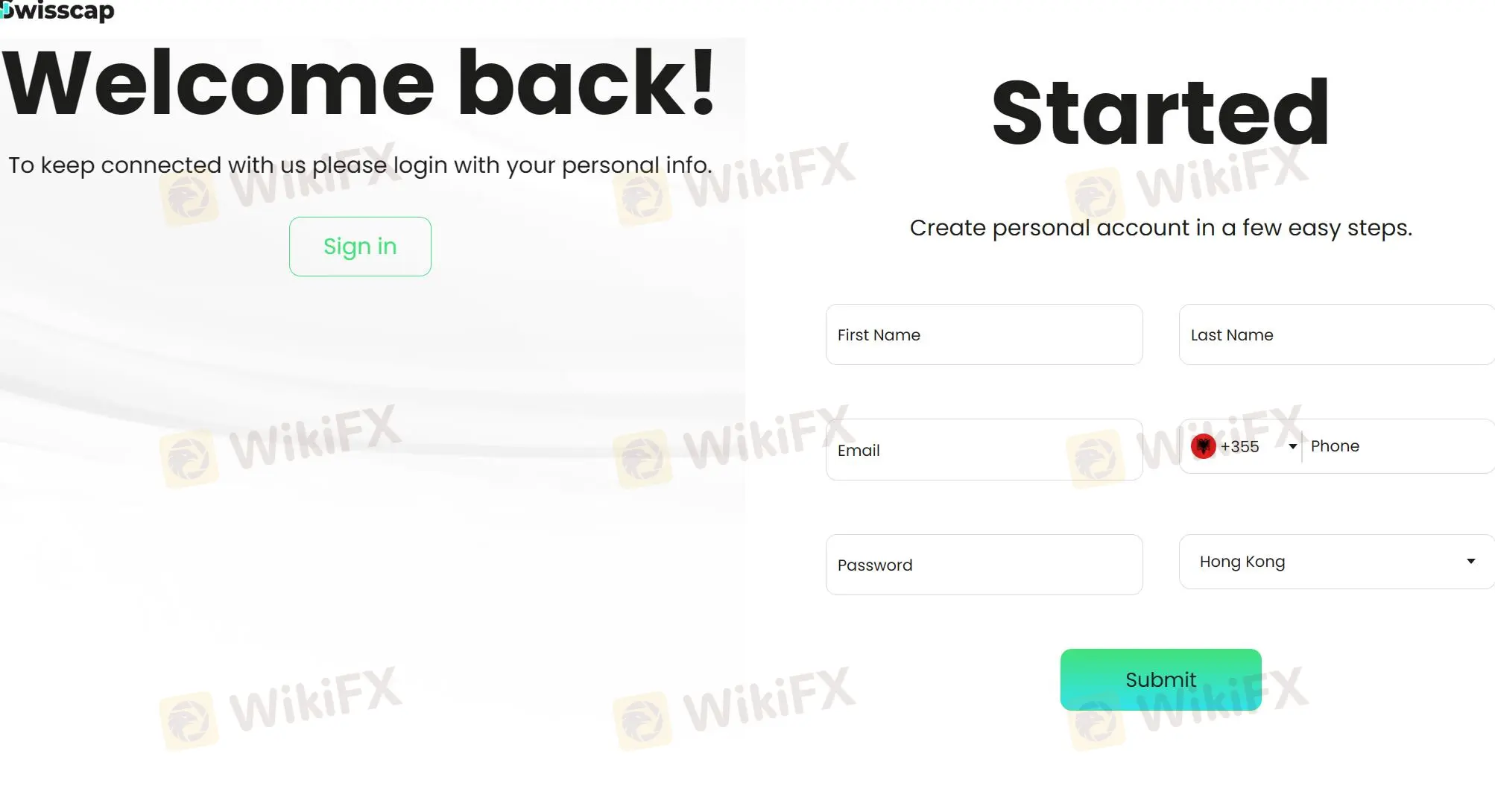 fill in required info