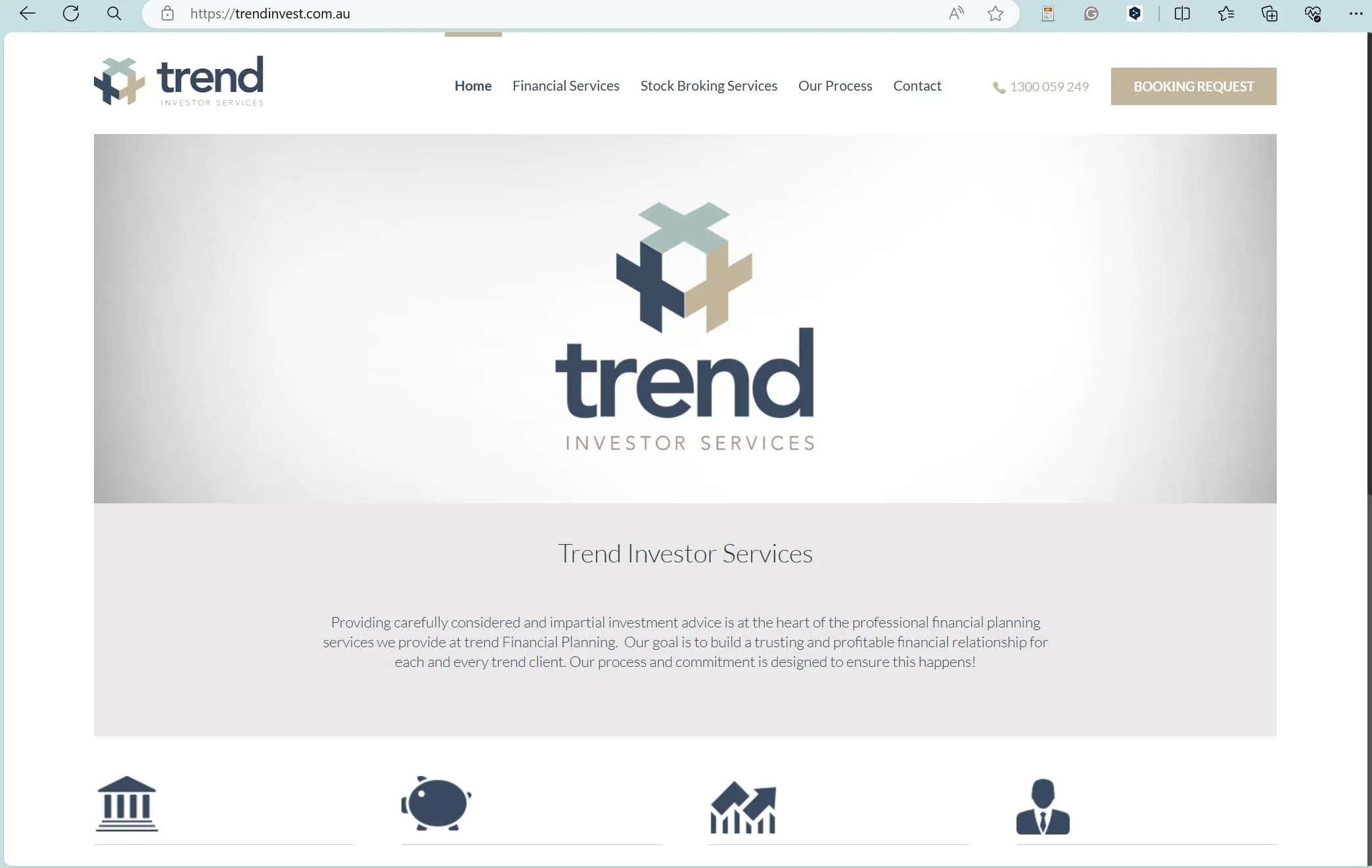 Trend Investor Services página inicial