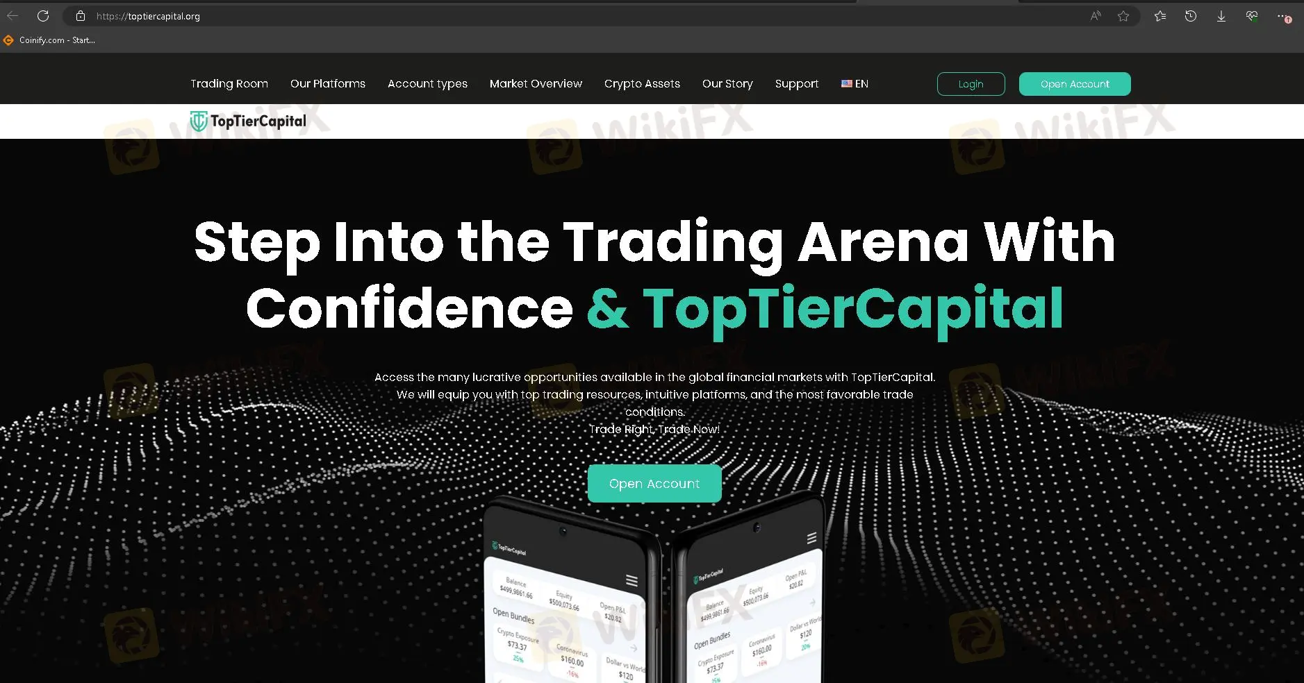 TopTierCapital's homepage
