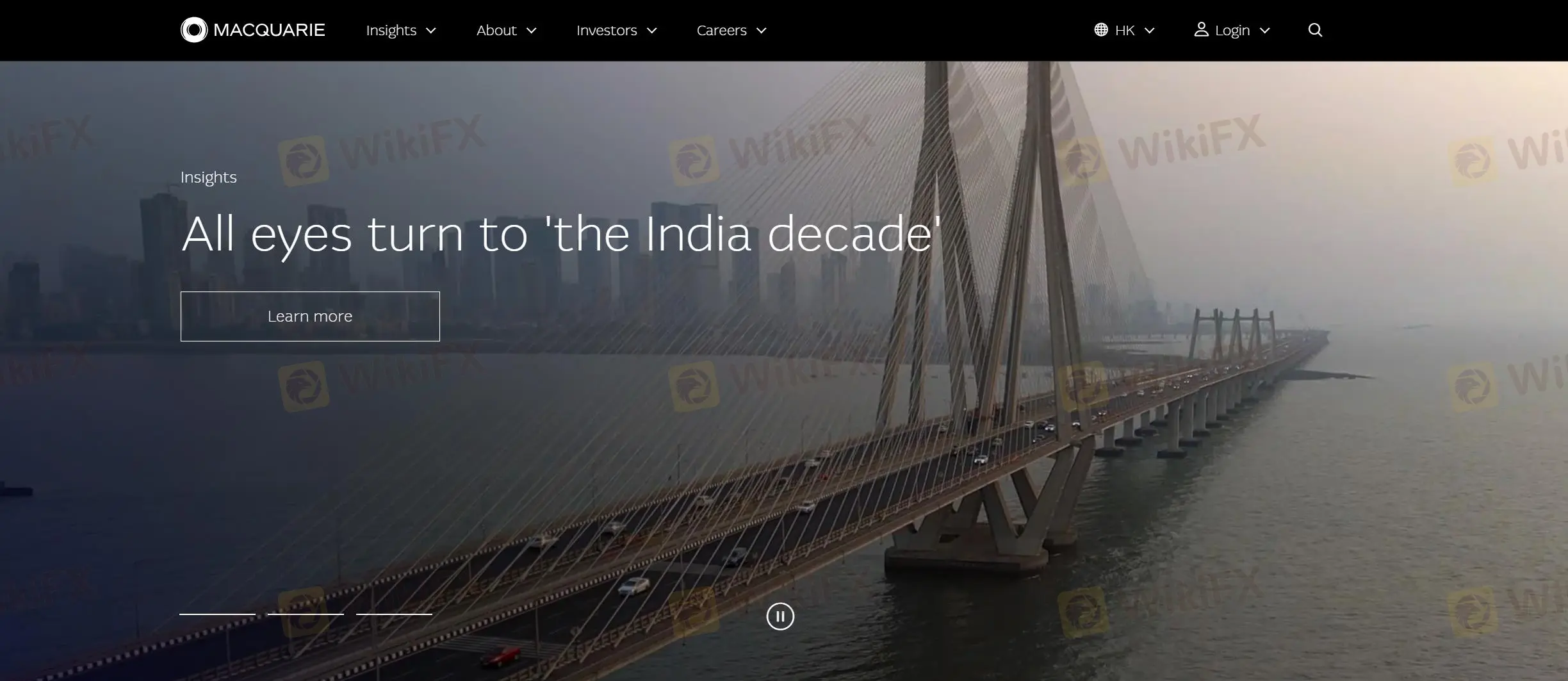 Macquarie's homepage