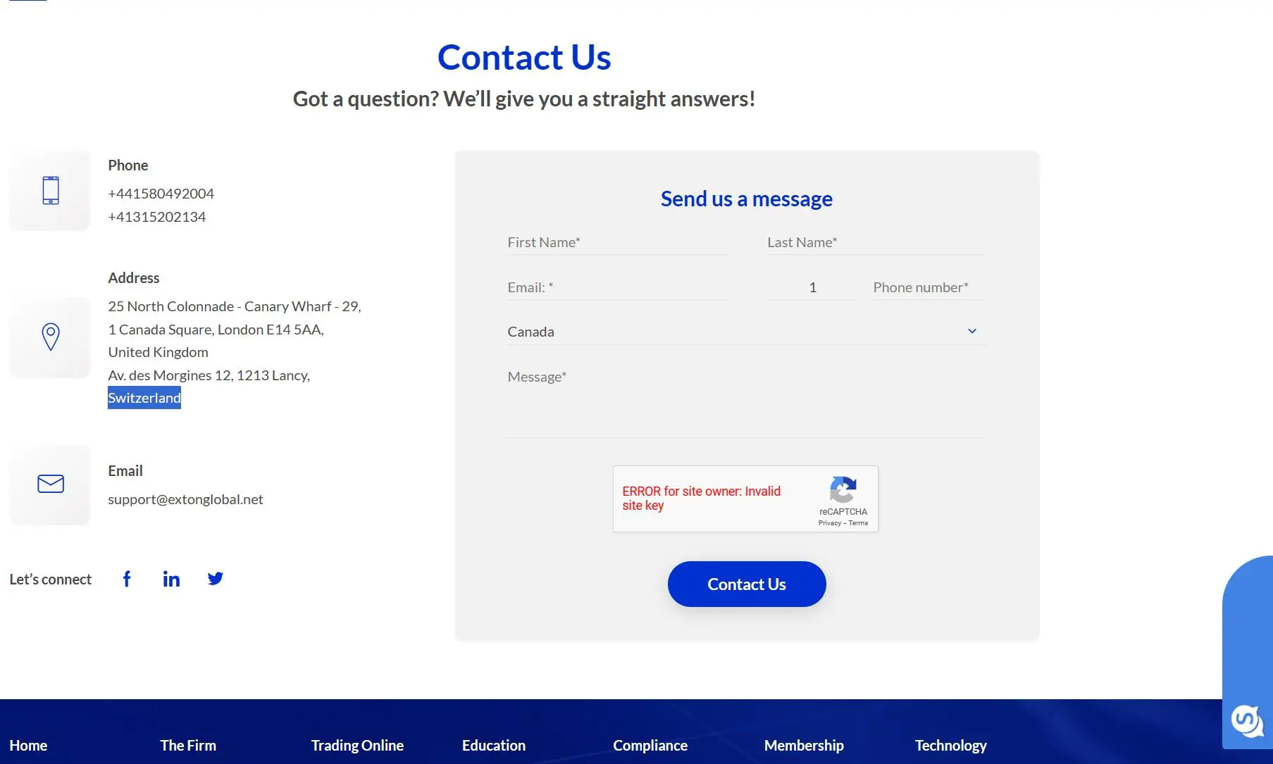 Contact info