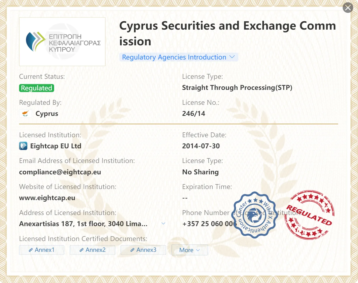 Regulado por CySEC Regulado por CySEC
