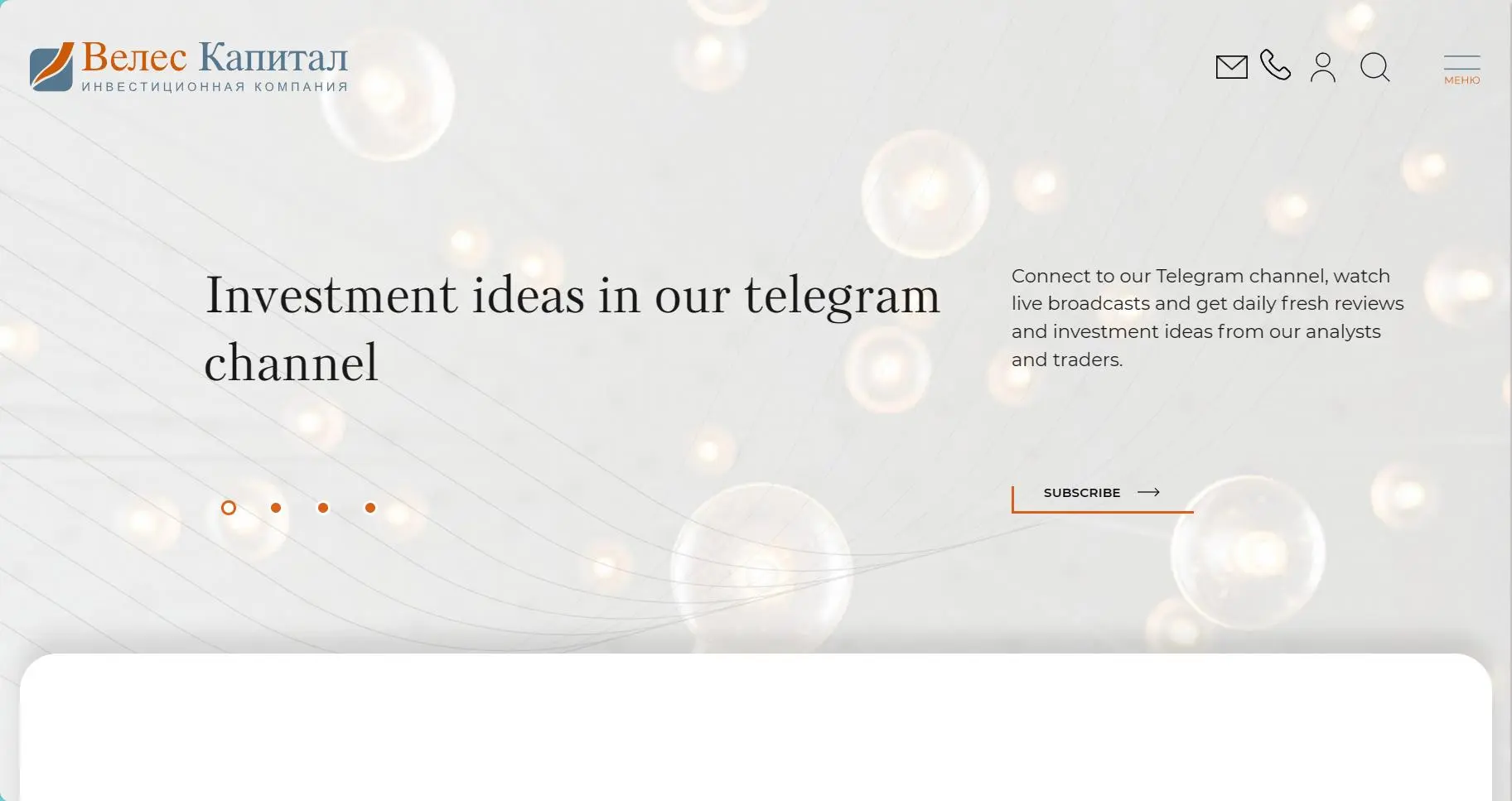 VELES Capitals homepage VELES Capitals homepage