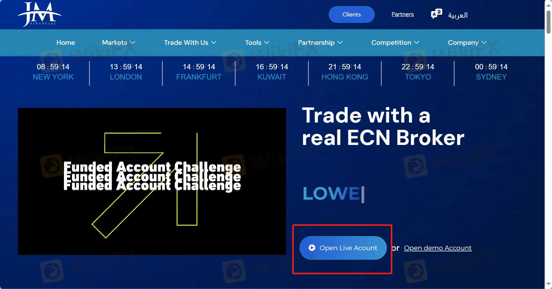 Click the button ''Open Live Acount'' Click the button ''Open Live Acount''