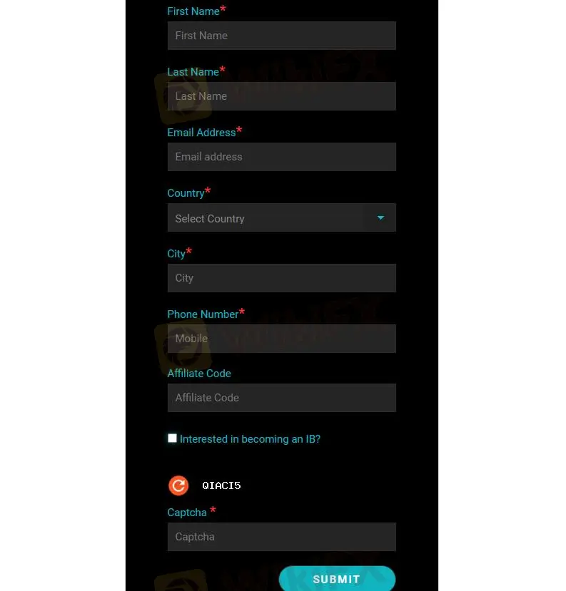 fill in personal details