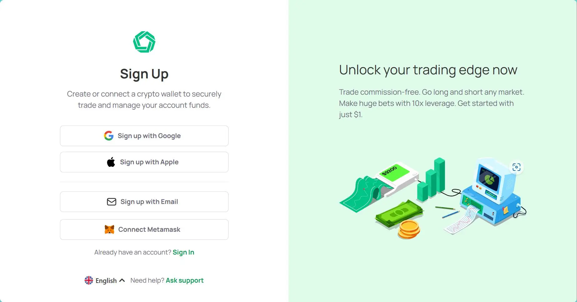 Pilih cara untuk membuat atau menghubungkan dompet kripto Pilih cara untuk membuat atau menghubungkan dompet kripto
