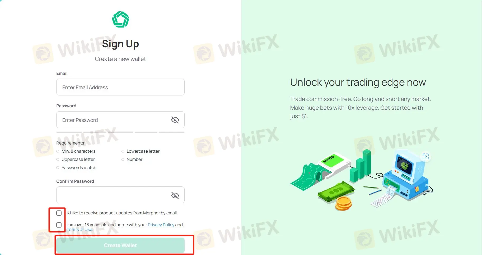 I-click ang Create Wallet” button I-click ang Create Wallet“ button