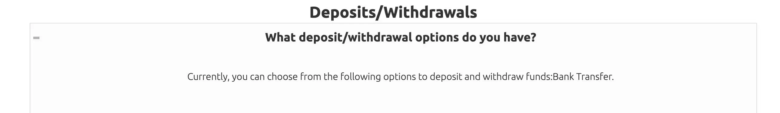 Deposit & Withdrawal