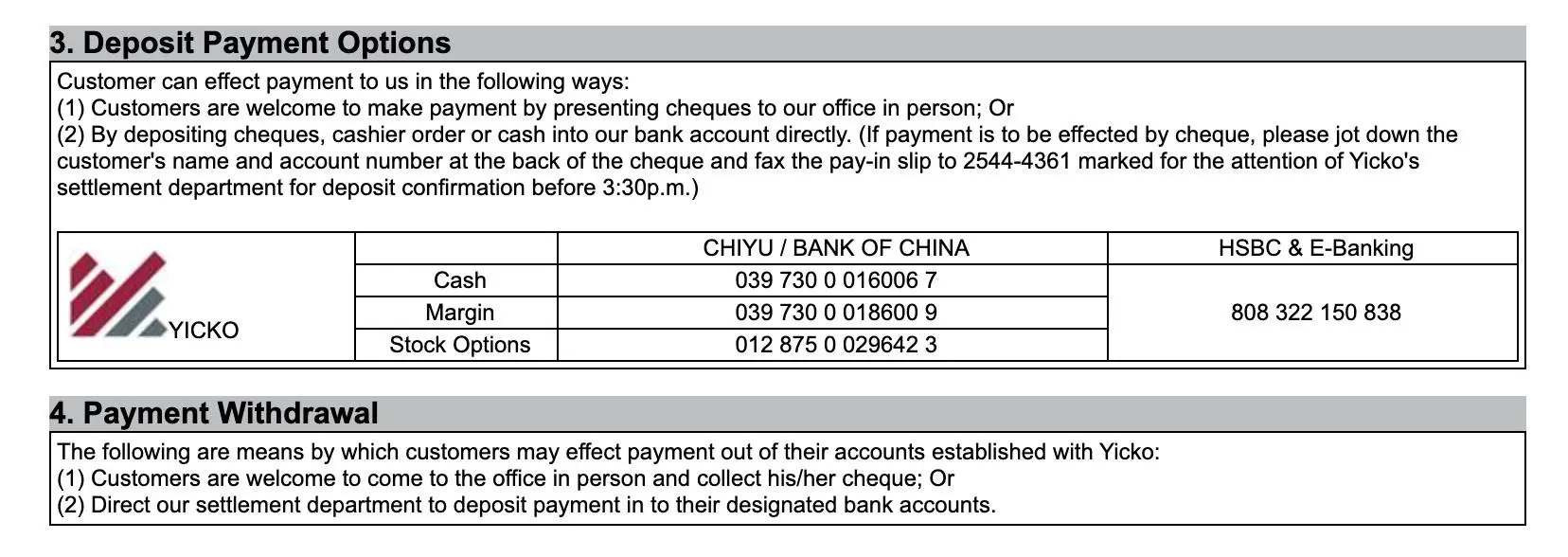 Deposit & Withdrawal Deposit & Withdrawal