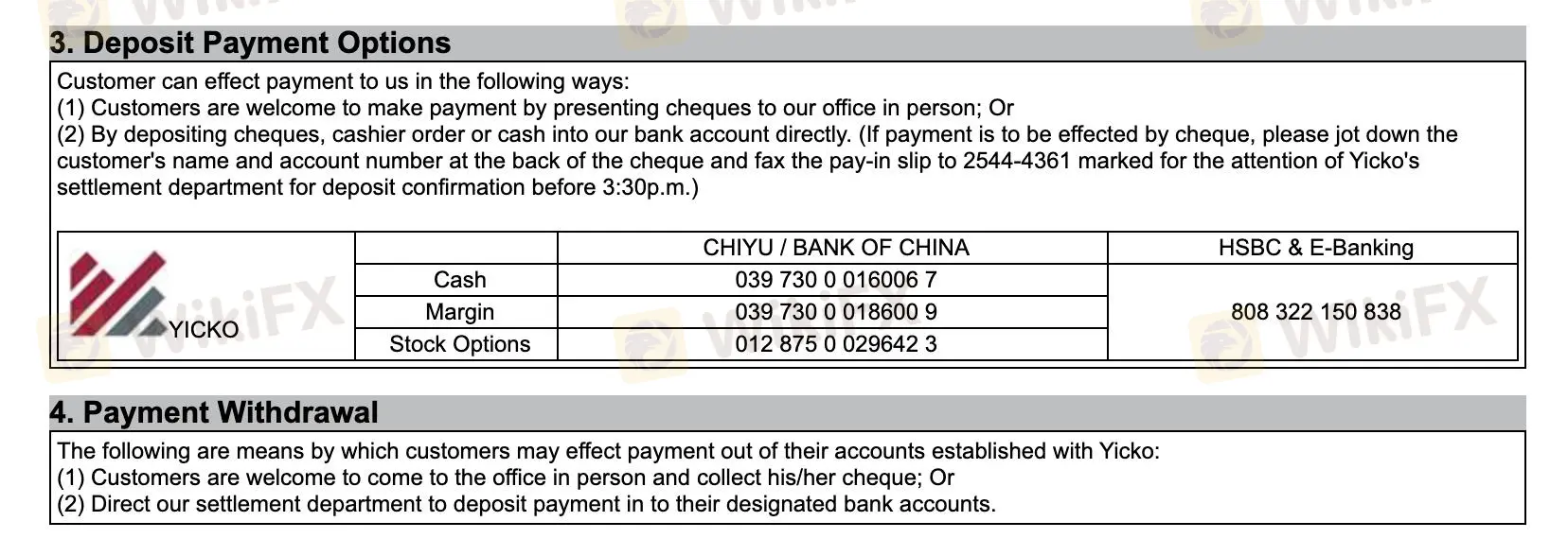 Deposit & Withdrawal