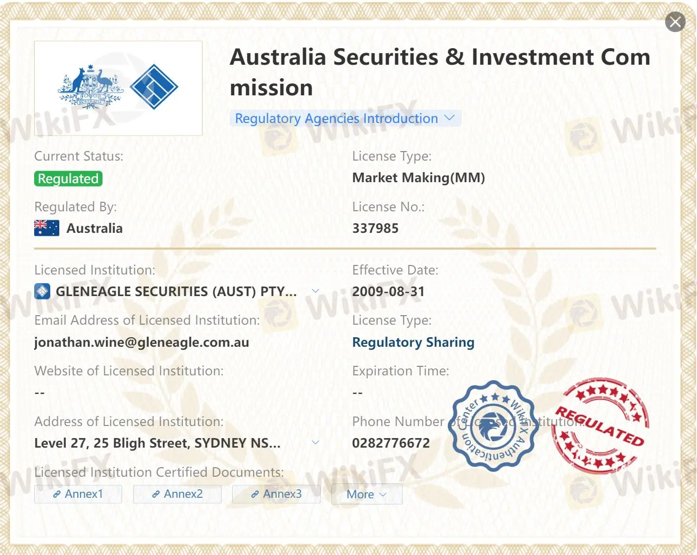 Regulatory Status