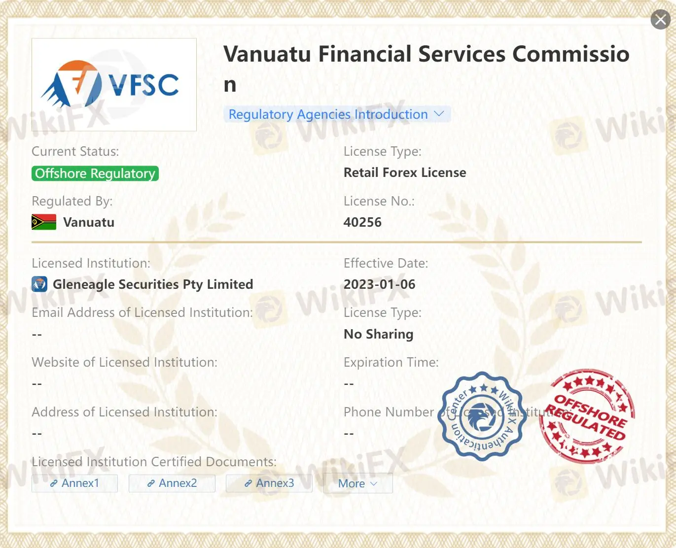 Regulatory Status