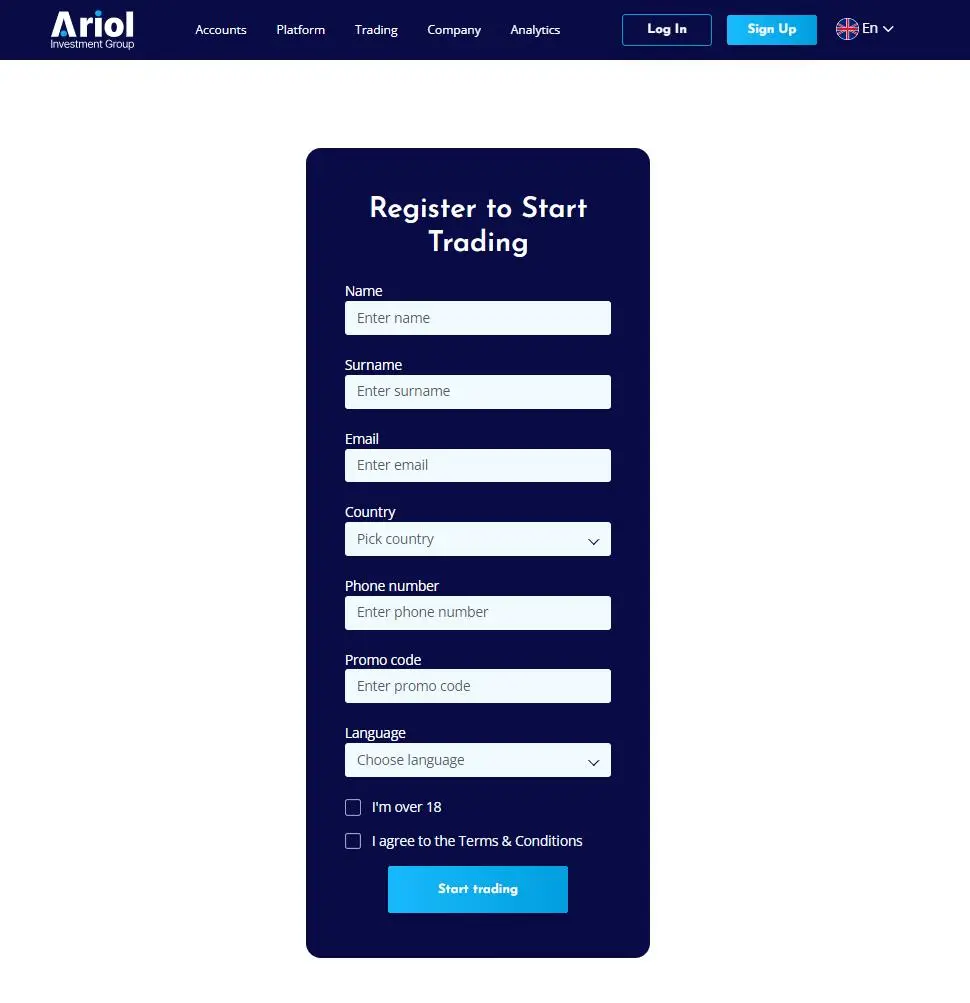 How to Open an Account with Ariol Investment Group