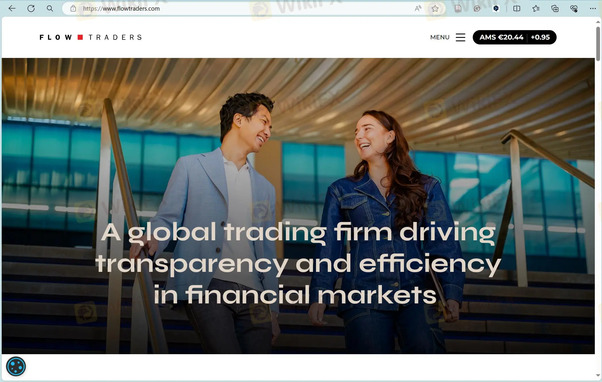 Página de inicio de Flow Traders