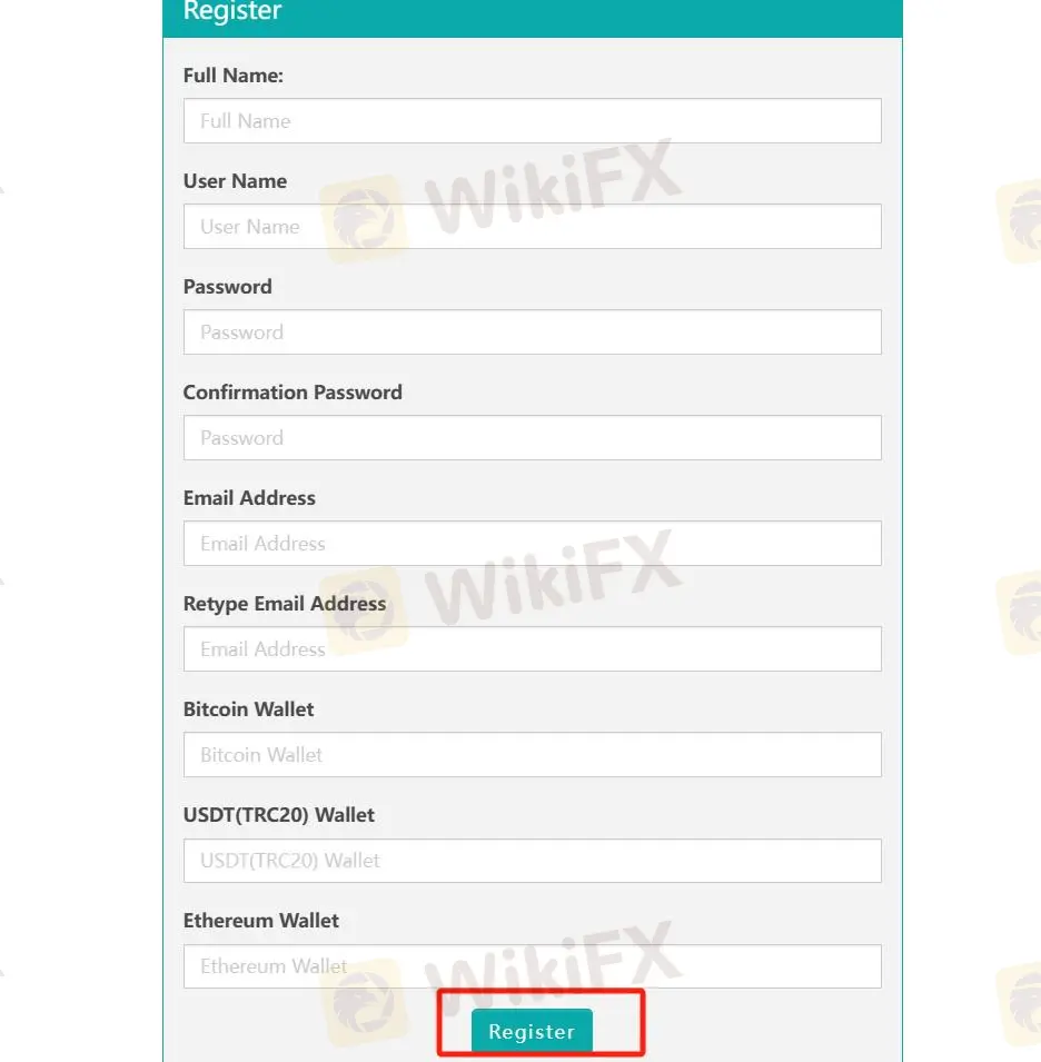 fill in personal details