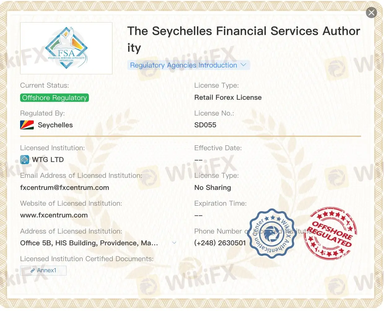 Regulatory Status Regulatory Status