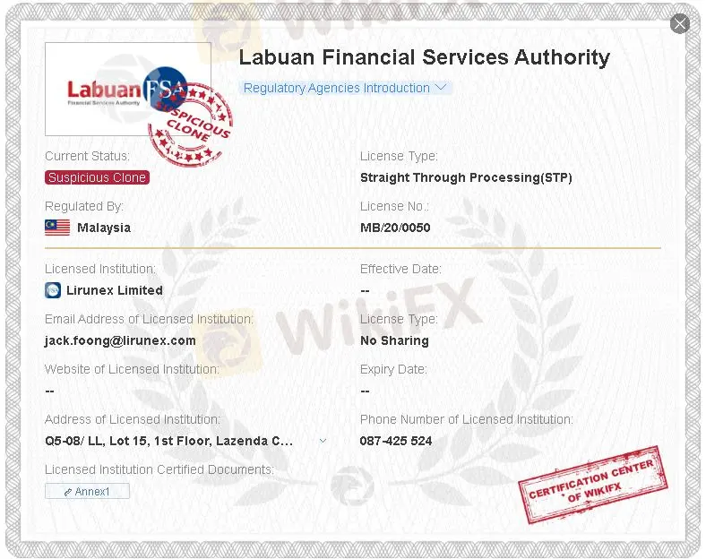 Suspicious clone LFSA license