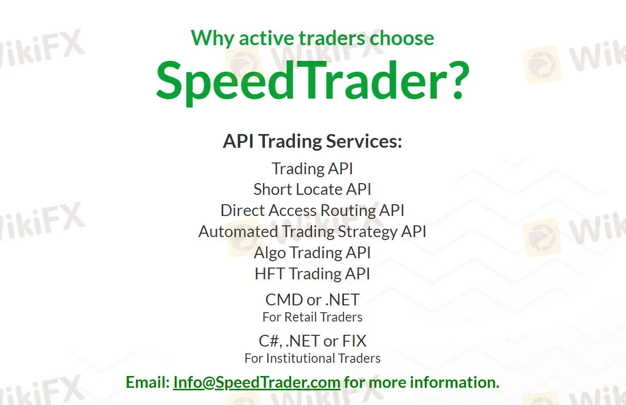 Trading API de SpeedTrader Trading API de SpeedTrader