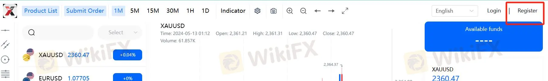 Klicken Sie auf die Option ''Registrieren'' 