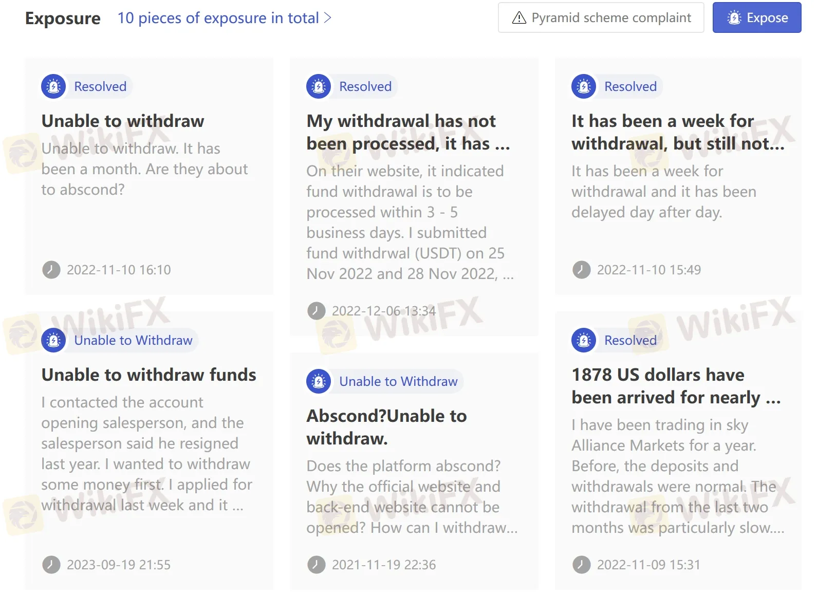 Exposição do usuário no WikiFX