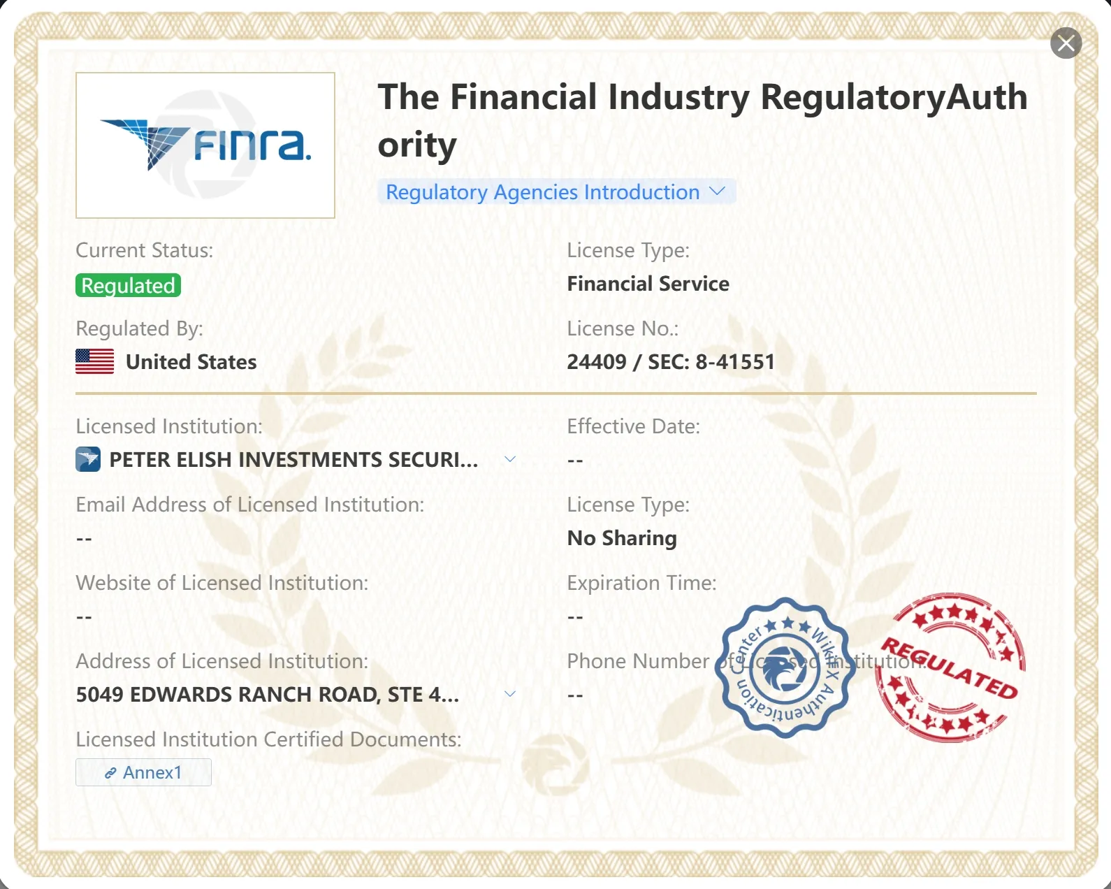Regulado pela FINRA Regulado pela FINRA