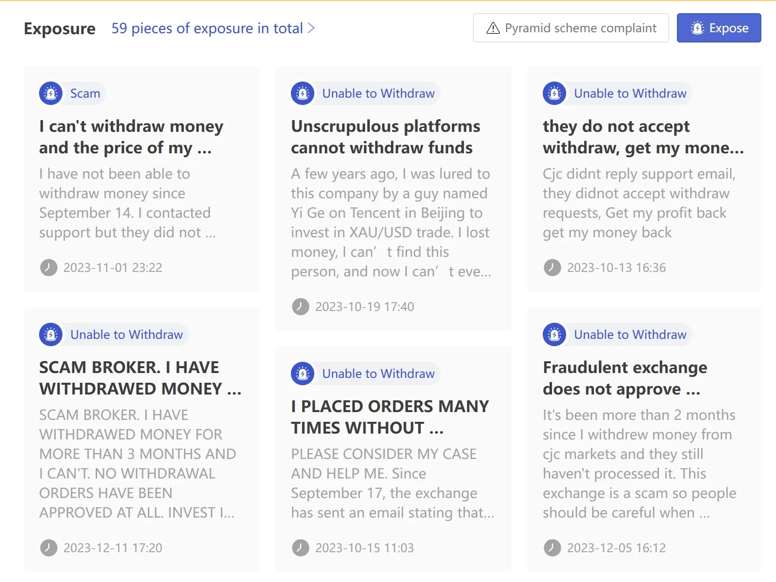 User Exposure on WikiFX