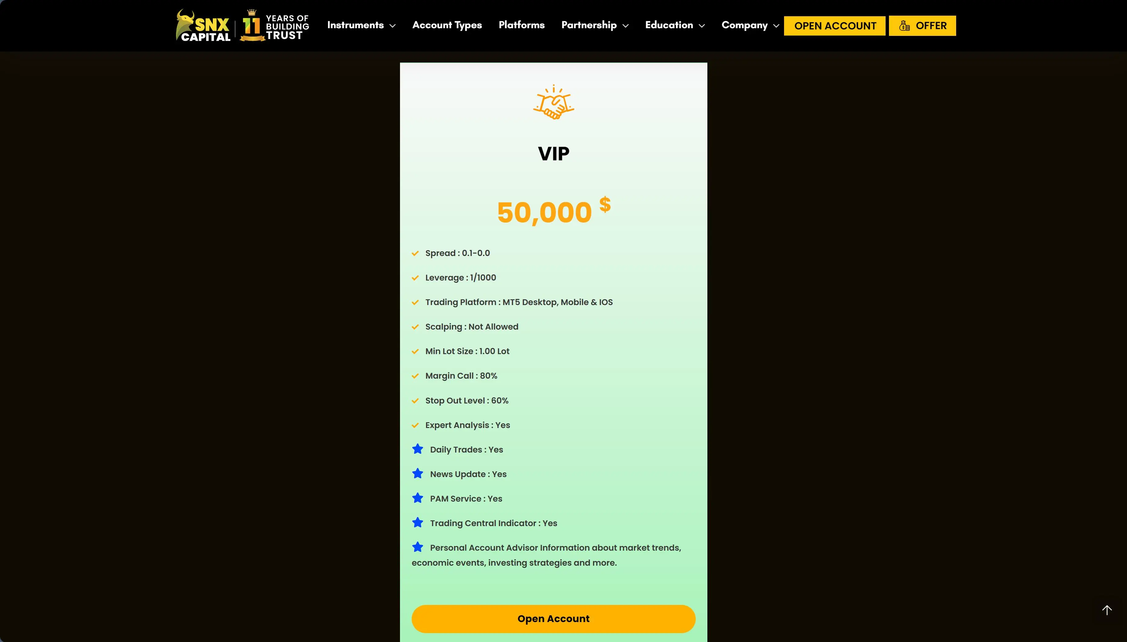 Types de compte Types de compte