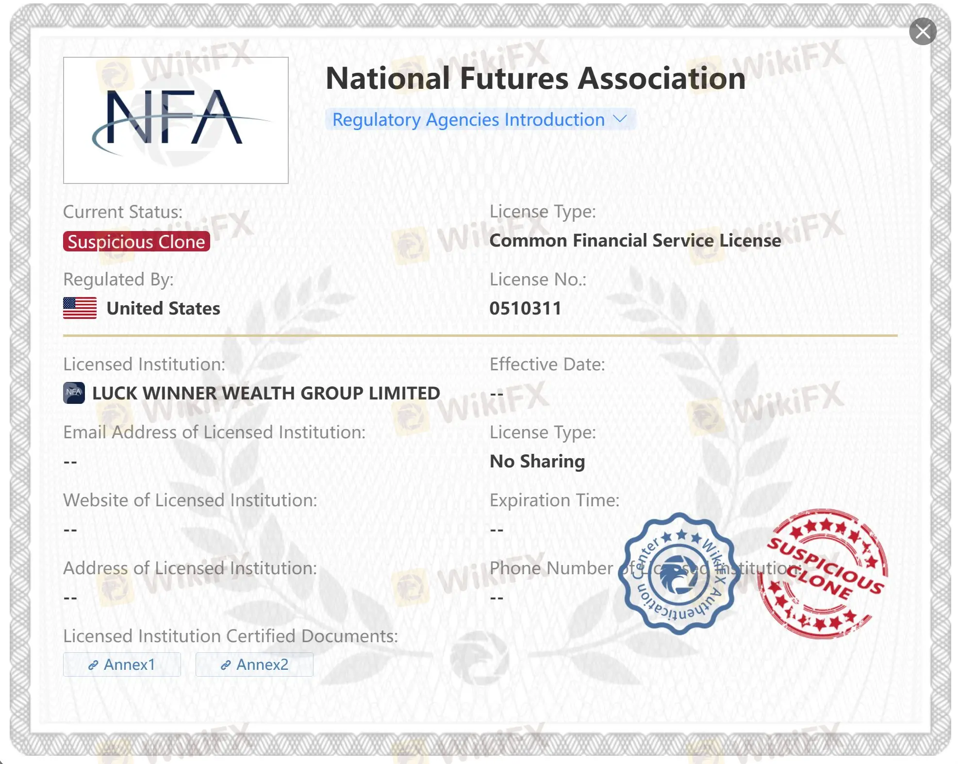 Regulation Status