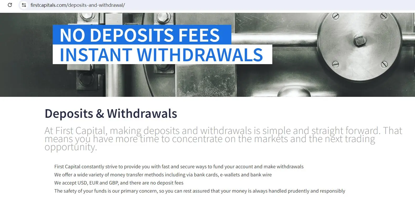 Deposit & Withdrawal Deposit & Withdrawal