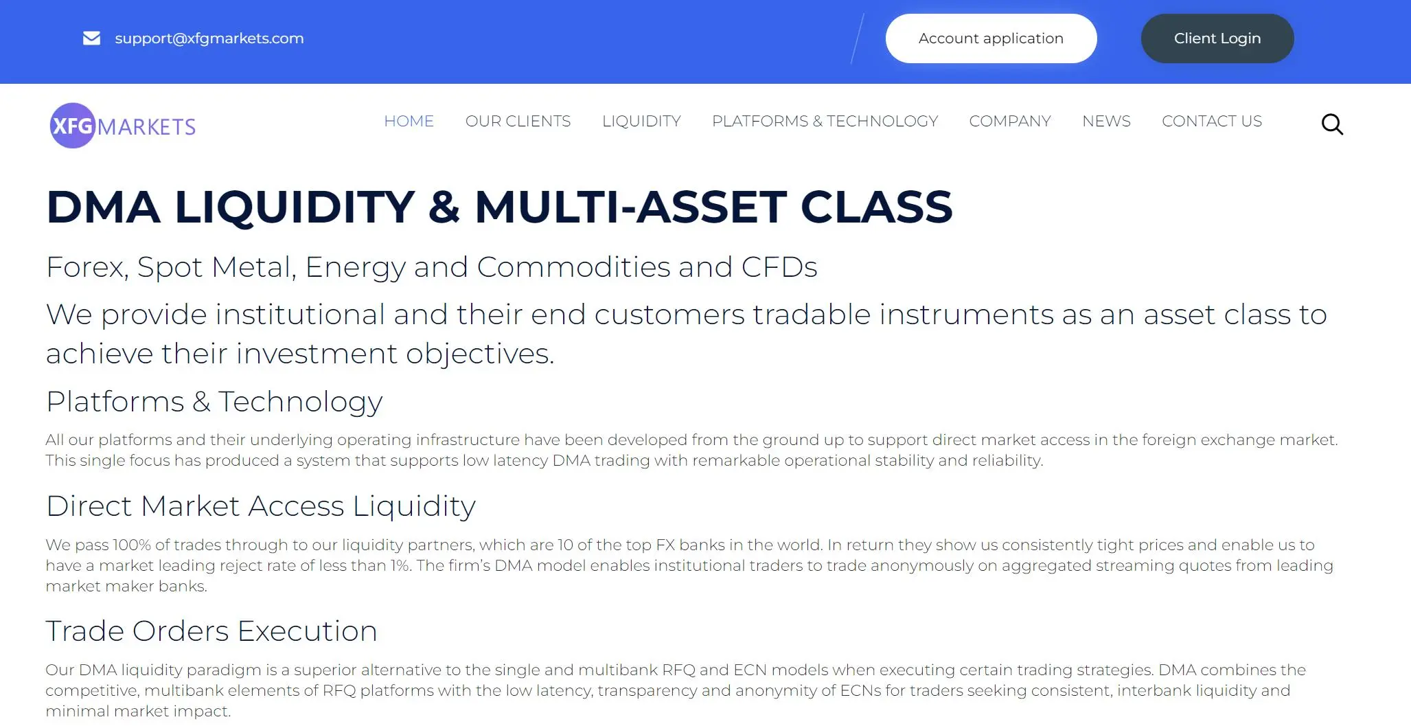Overview of XFG Markets Overview of XFG Markets