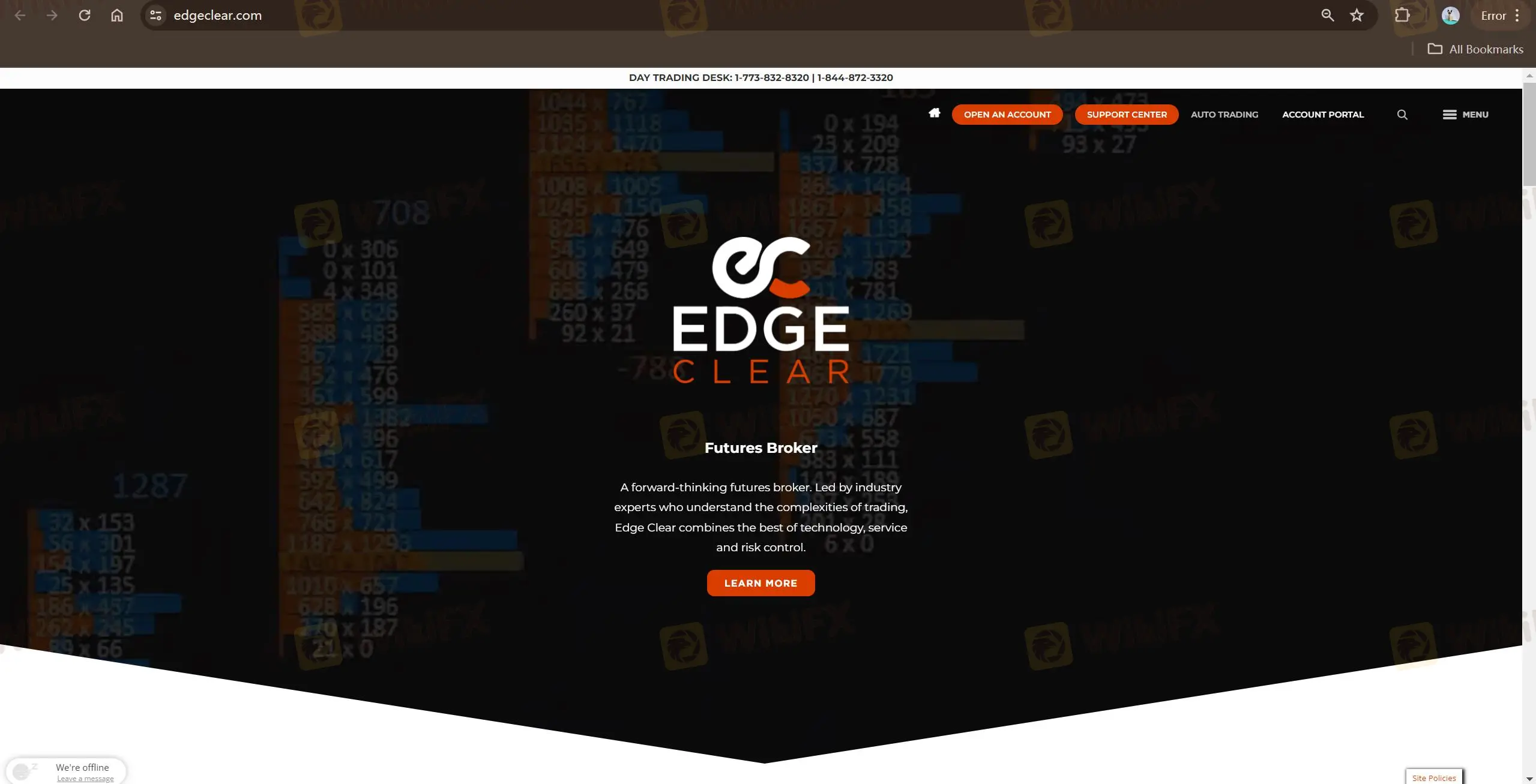Página inicial do Edge Clear