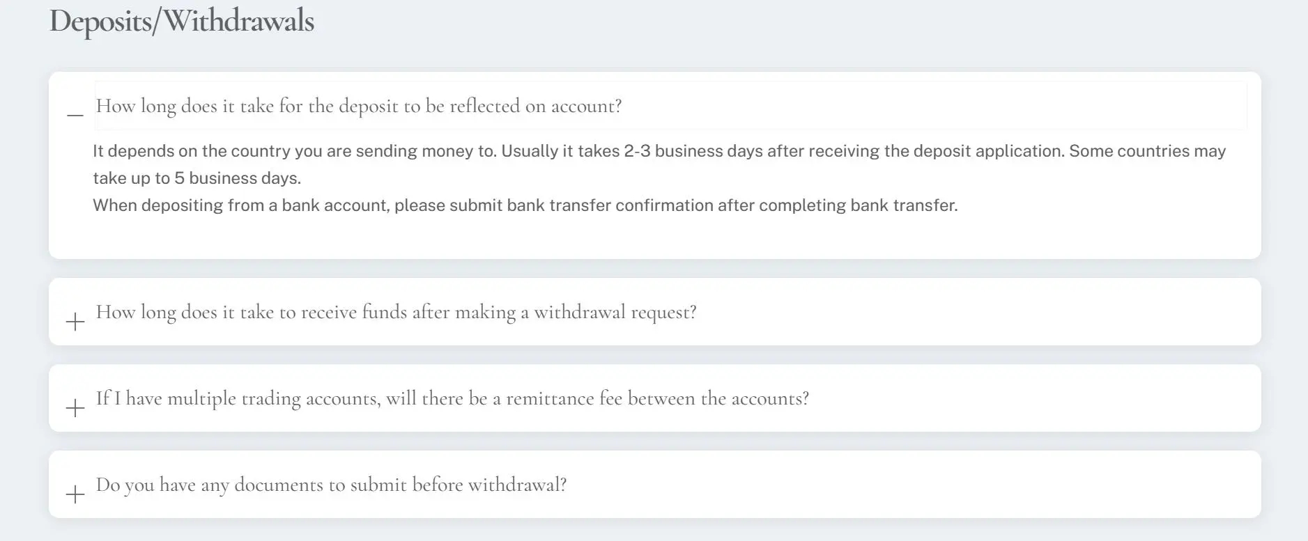 Deposit and Withdrawal Deposit and Withdrawal