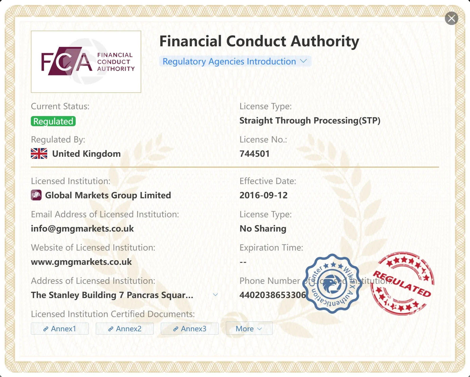 Regulated by FCA Regulated by FCA