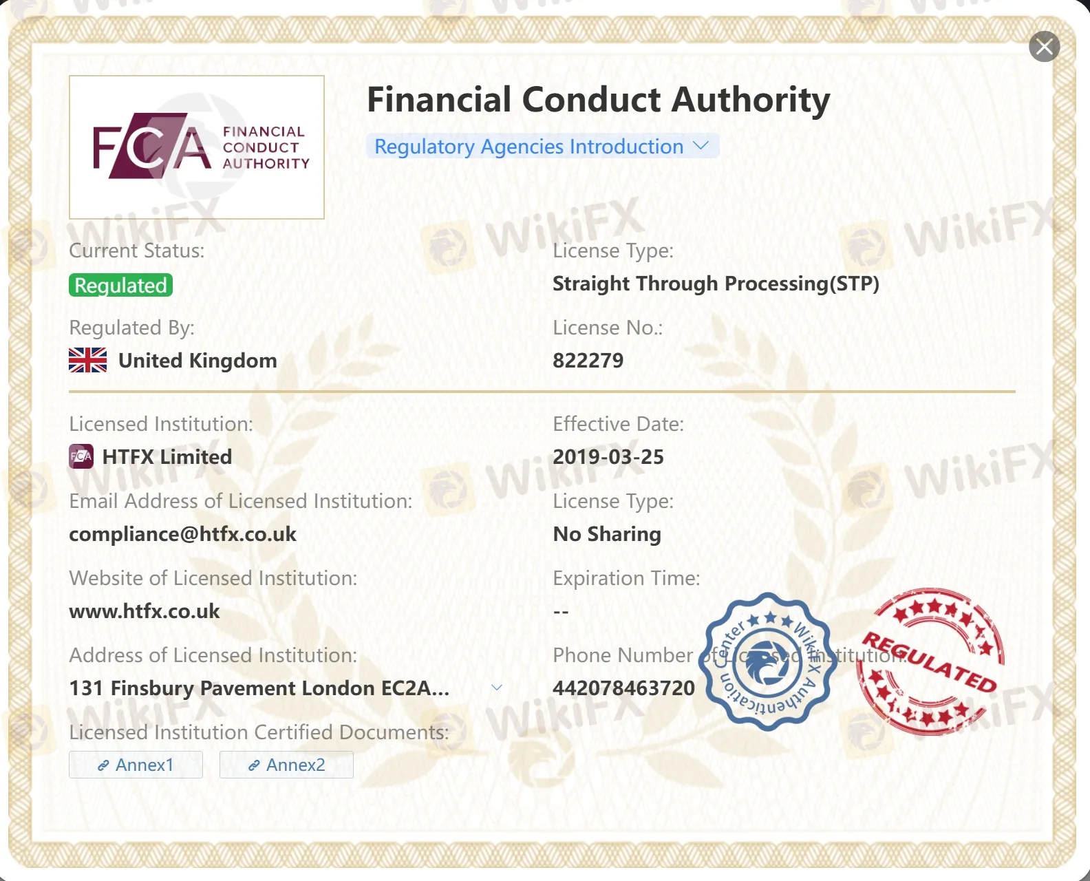 Regulated by FCA