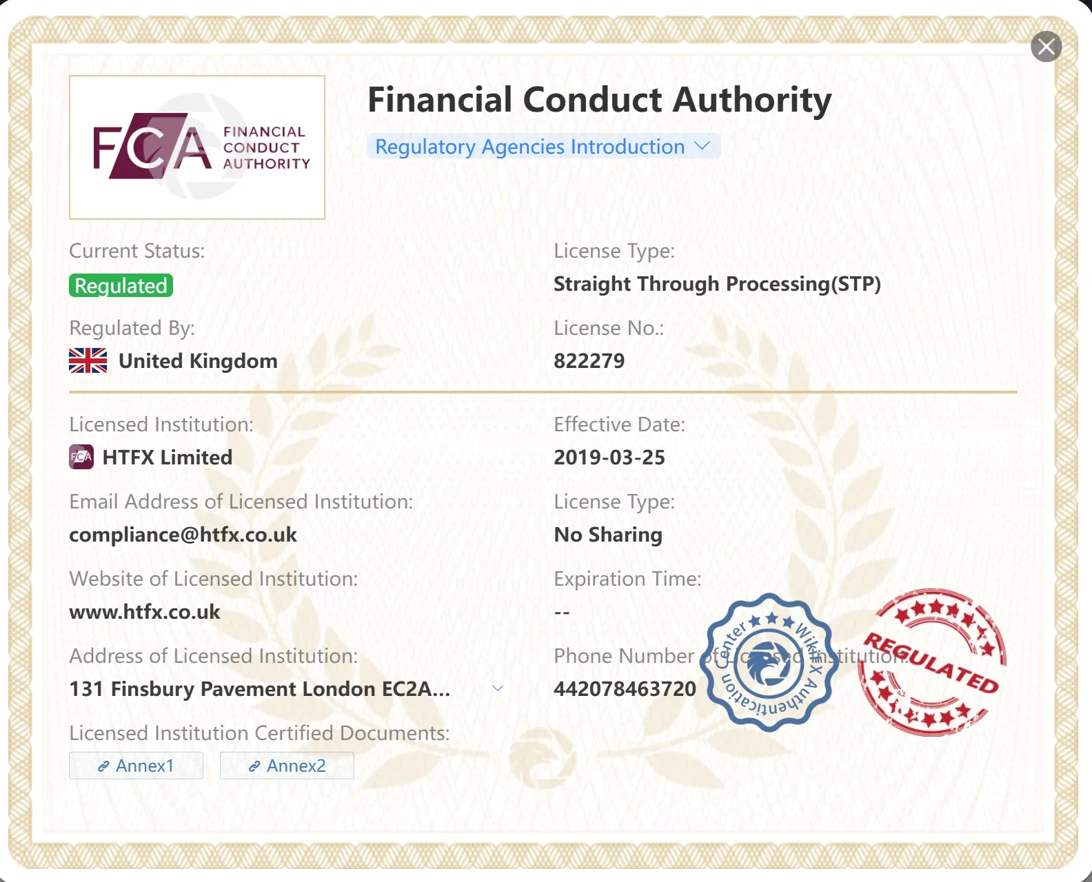 Regulated by FCA Regulated by FCA