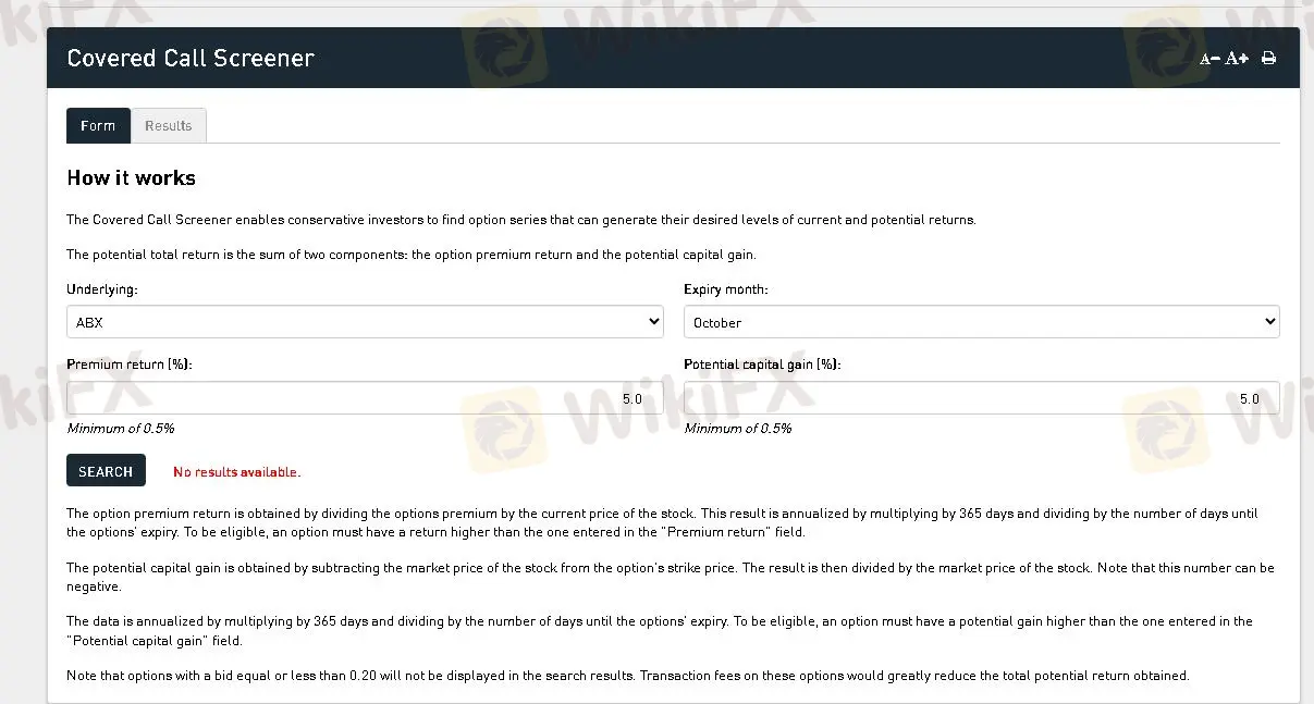 Covered Call Screener Covered Call Screener