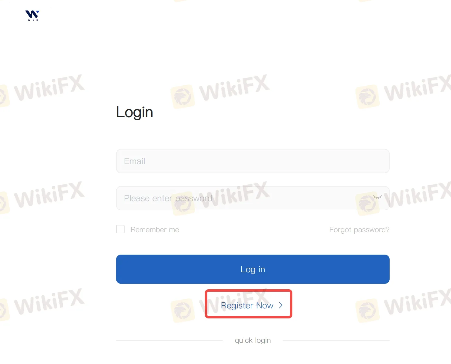 Select the 'Register Now' button Select the 'Register Now' button
