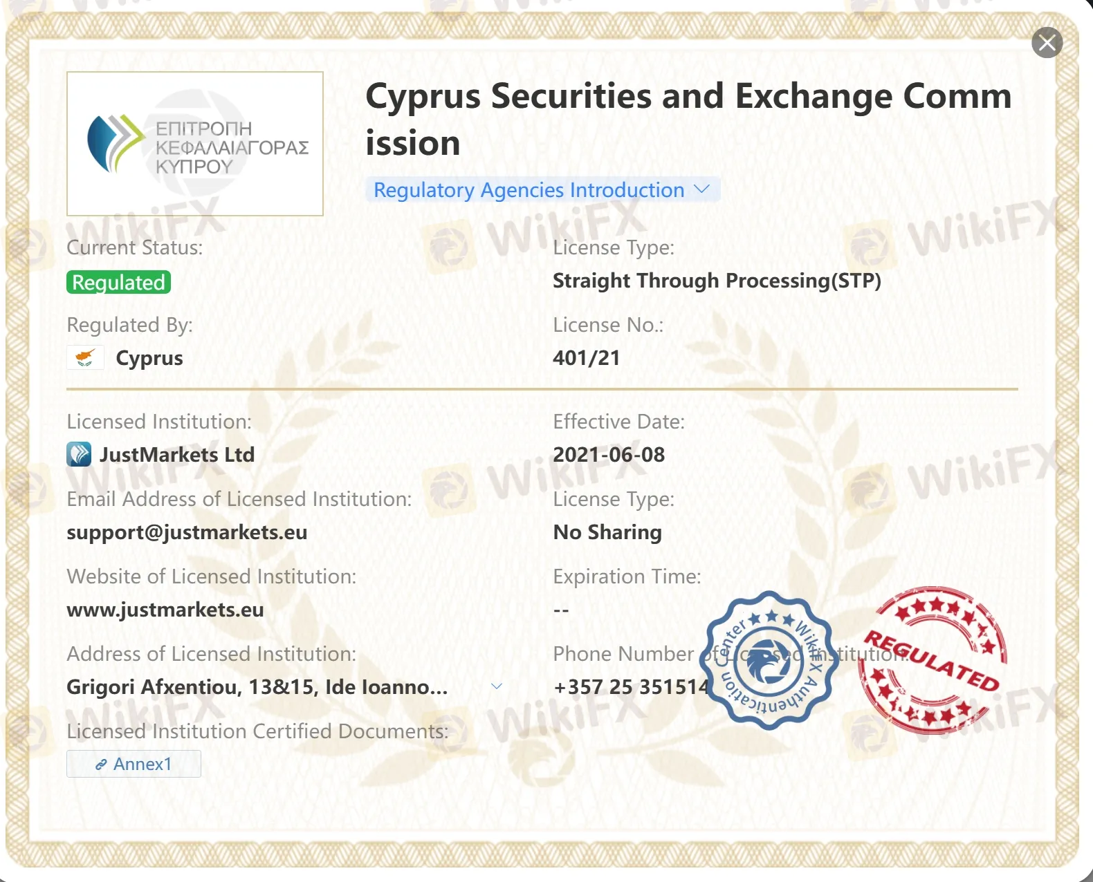 Regulated by CySEC