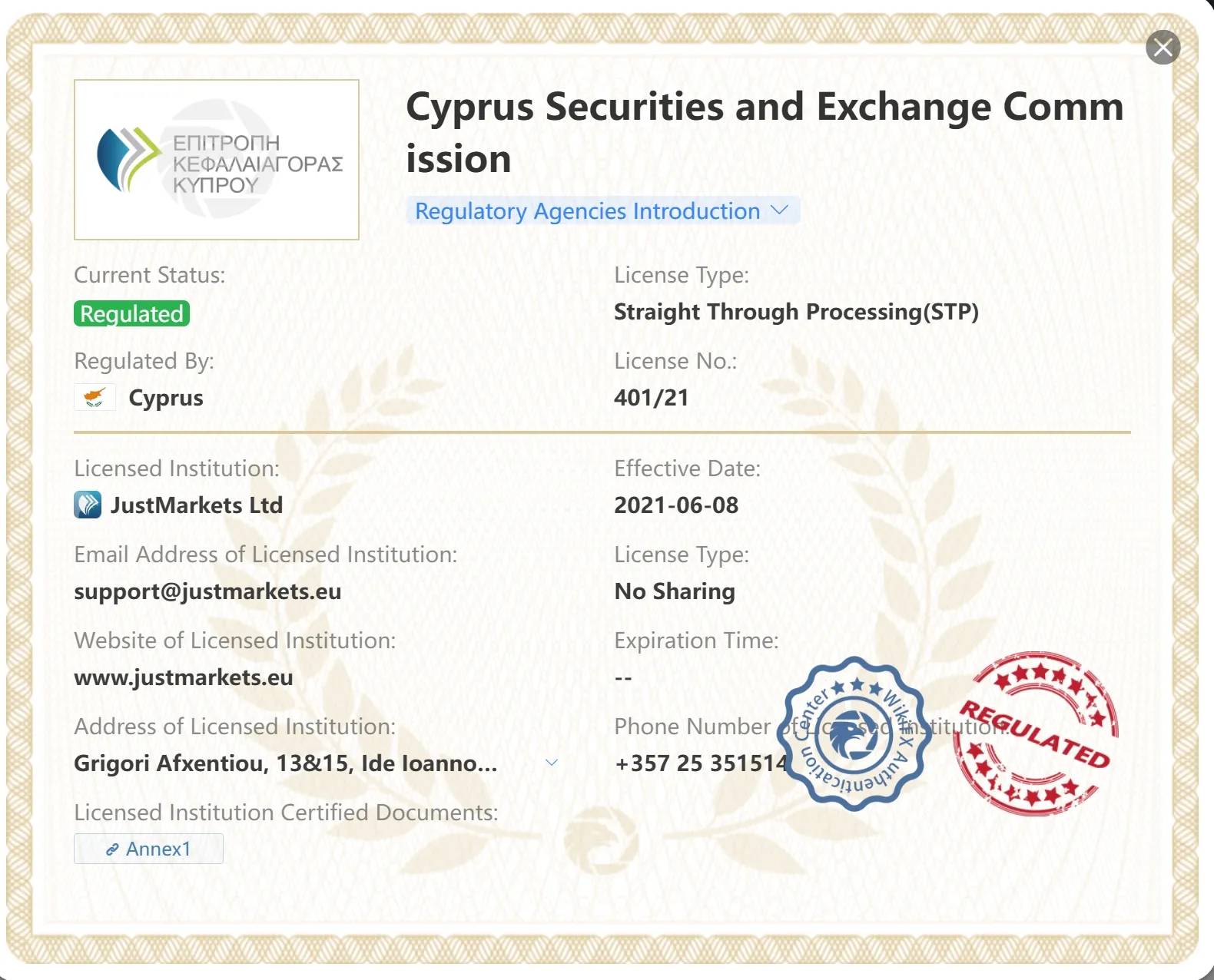 Регулируется CySEC Регулируется CySEC
