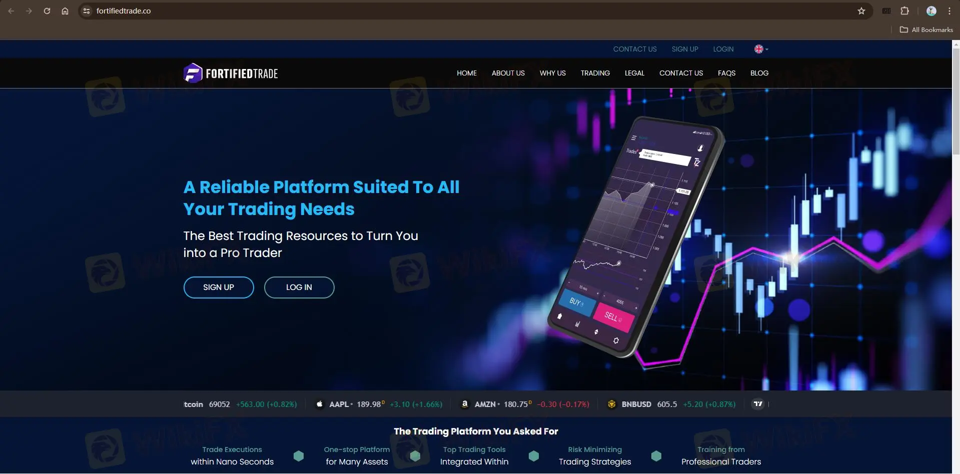 FortifiedTrade's homepage