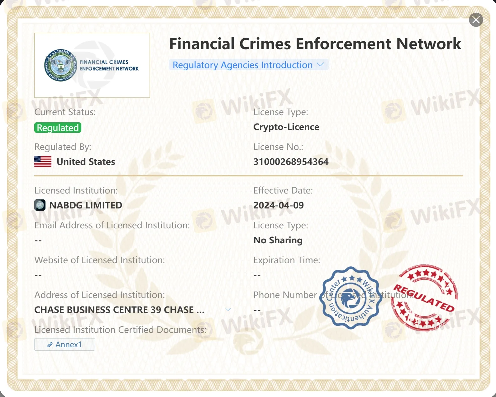 منظمة من قبل FinCEN منظمة من قبل FinCEN