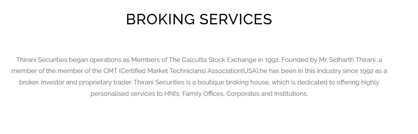 Broking services Broking services