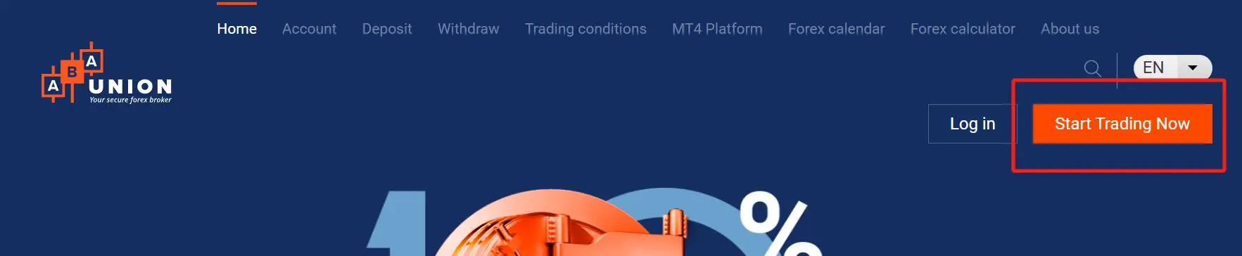 Click the button ''Start Trading Now'' Click the button ''Start Trading Now''