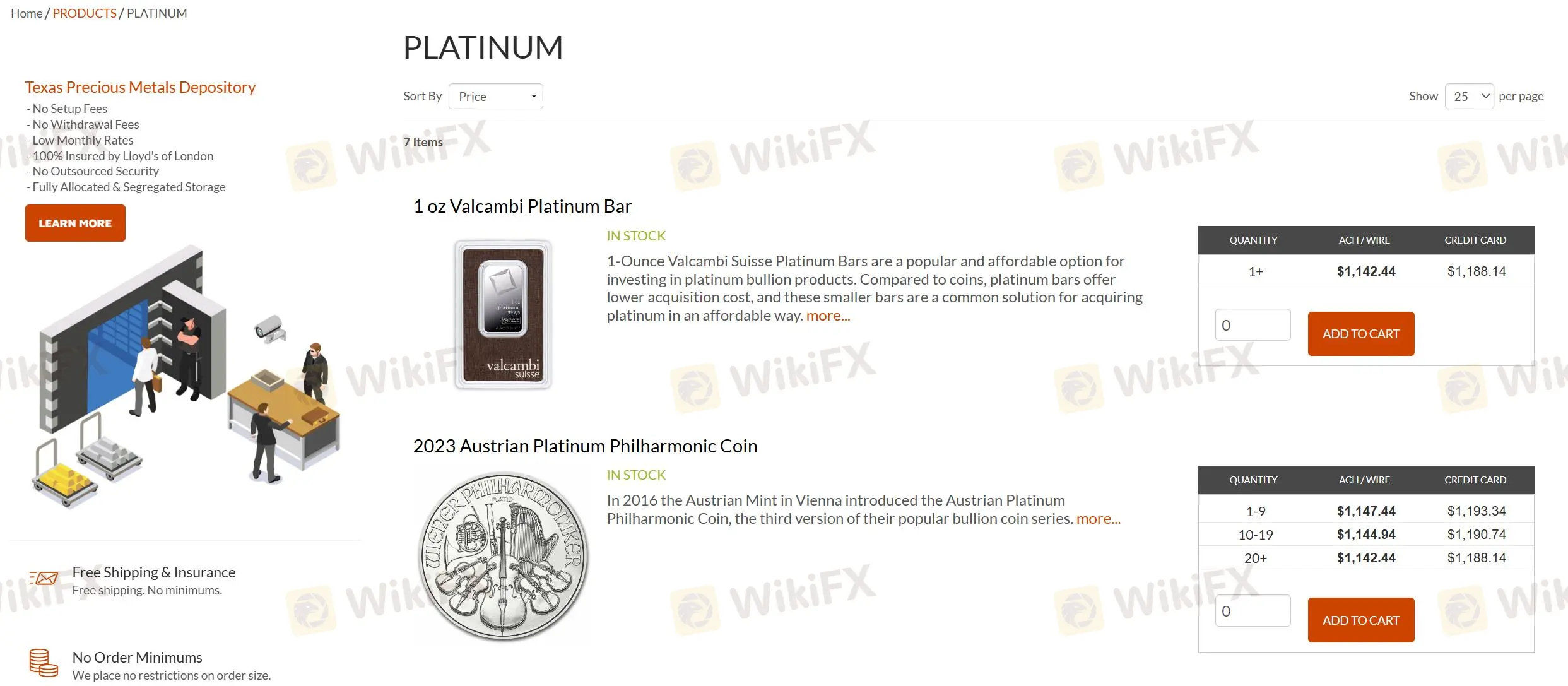 Platinum Bars and Coins